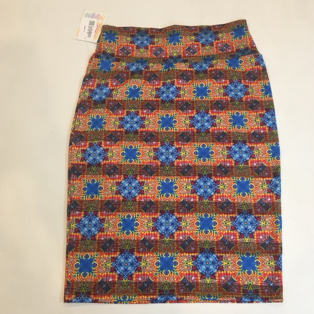 🔴 LuLaRoe Blue Moroccan Tile Print Pencil Skirt